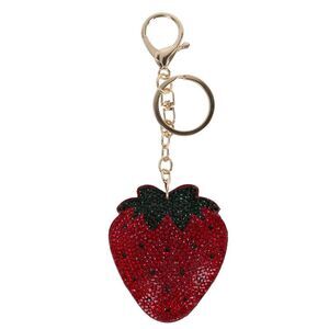 CTM Women's Strawberry Shape Glittering Bag Charm